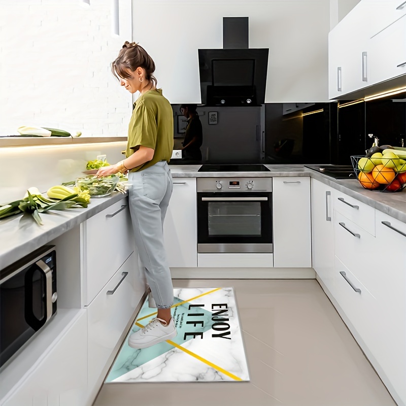 Kitchen Mats For Floor, Kitchen Rugs Cushioned Non Skid Waterproof Thick  Comfort Marble Kitchen Floor Mats, For Standing In Front Of Sink Desk  Office - Temu