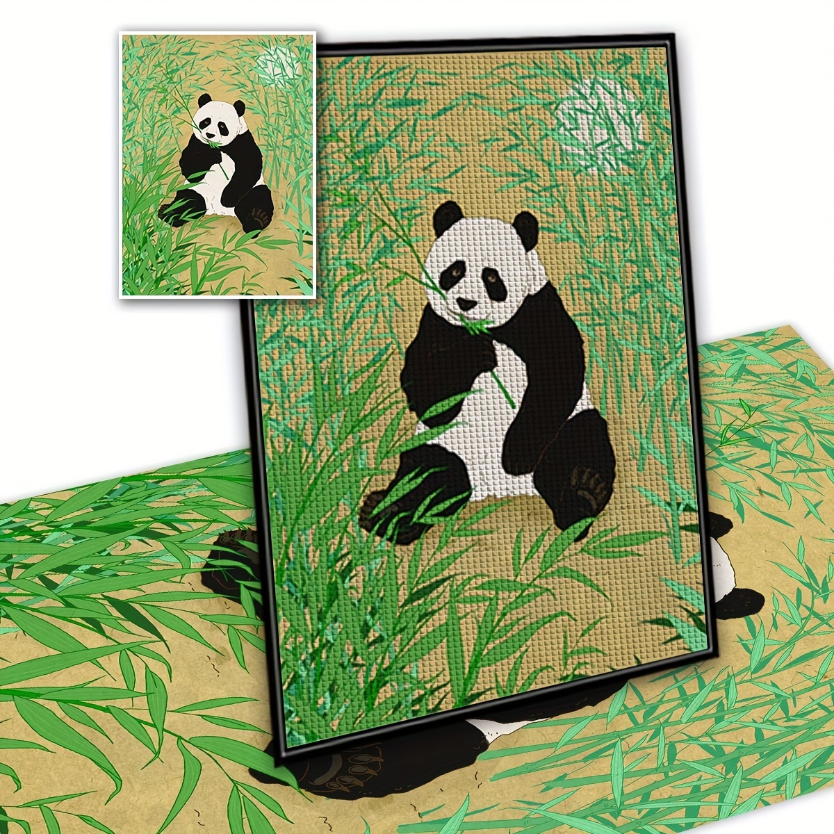 5D Diy Diamond Painting Kits Giant Pandas And Bamboo Diamond Art