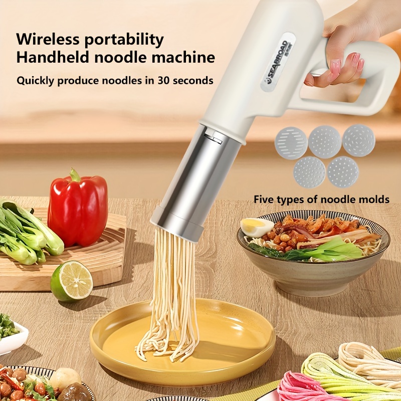 Electric Noodle Making Machine, Handheld Electric Noodle Maker, Noodle  Press Machine With 5 Molds, Multiple Noodle Making Tool For Home, Usb  Charging, Easy To Operate, Kitchen Utensils, Kitchen Supplies, Back To  School