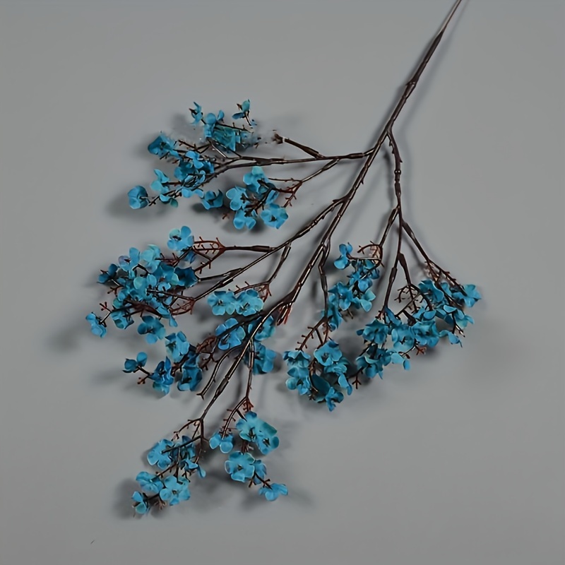 White Blue Artificial Plastic Gypsophila Branch Fake Babies Breath