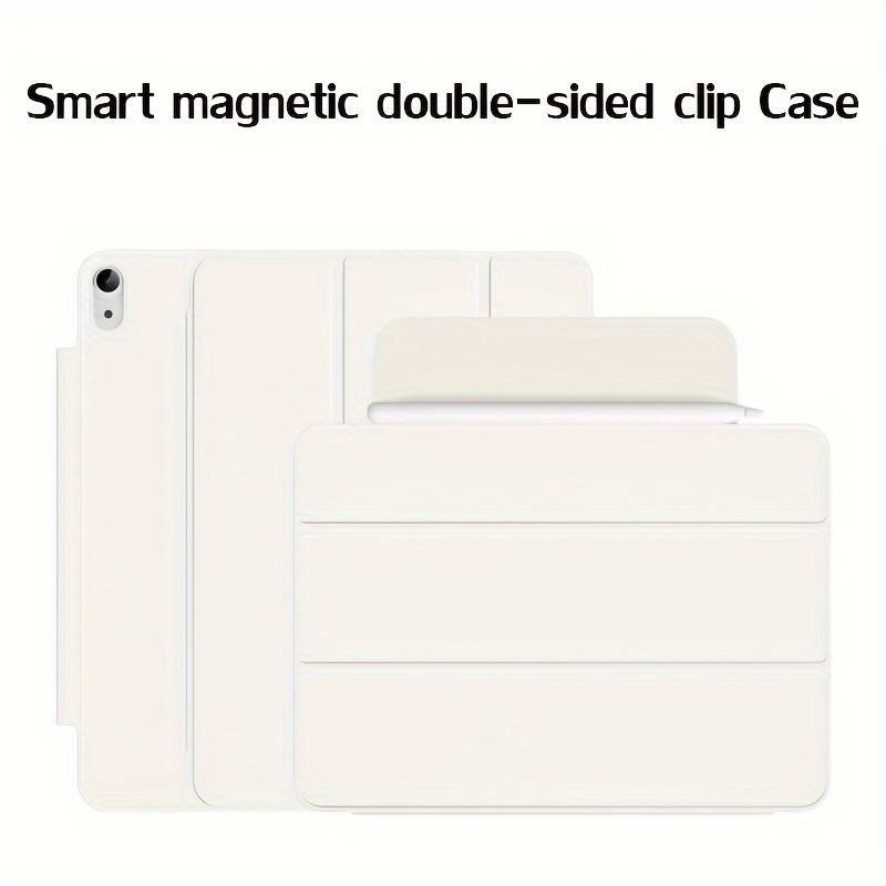 iPad 10th Gen 10.9 2022 3-fold Double-sided Clip Buckle Magnetic Smart  Tablet Case - Black