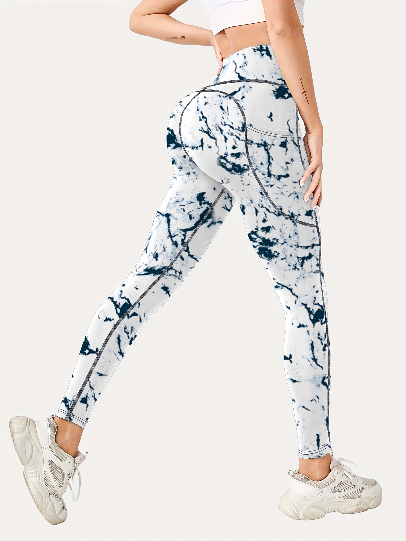 High Waisted Printed Women's Leggings With Pocket
