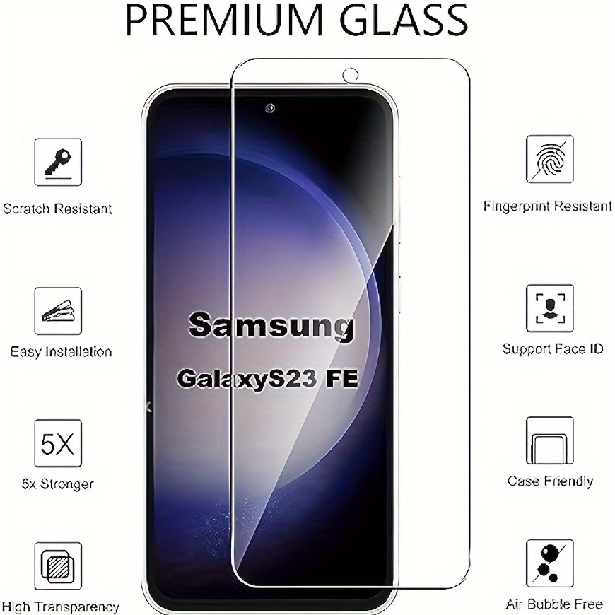 2+2 Pack] Samsung Galaxy S23 Ultra Screen Protector & Camera Protector  Fingerprint Unlock Bubble Free Anti-Scratch Anti-Fingerprint 9H Hardness  Tempered Glass Screen Protector 