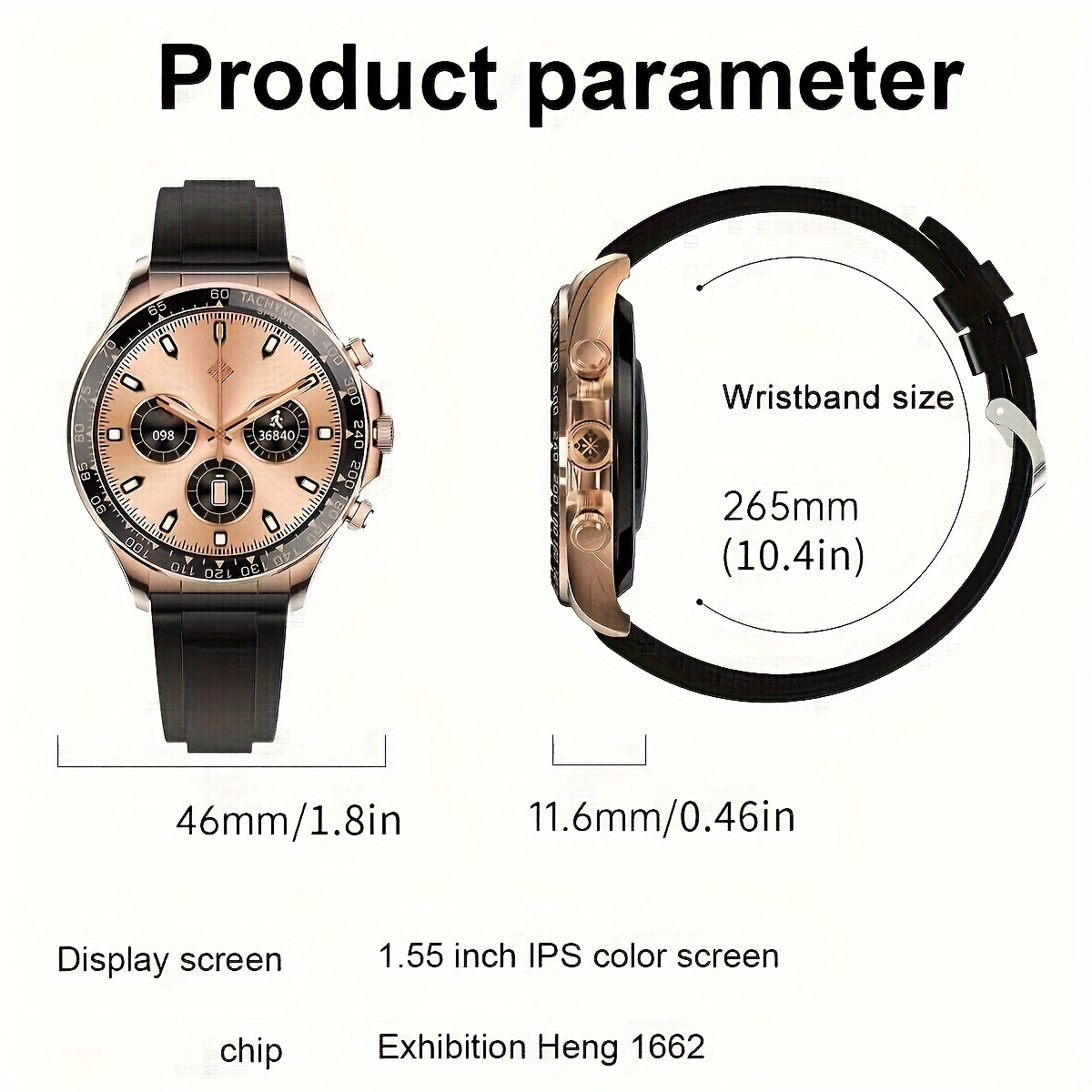 fashion smart watch dual wireless chip phone watch mens outdoor sports bracelet waterproof real time heart monitoring health bracelet the best gift for men husbands colleagues dads grandfathers