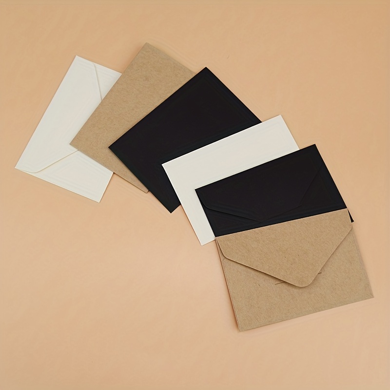 20pcs Classique Blanc Noir Kraft Blanc Mini Papier Fenêtre Enveloppes  Mariage Invitation Enveloppe Cadeau Enveloppe - Temu Belgium