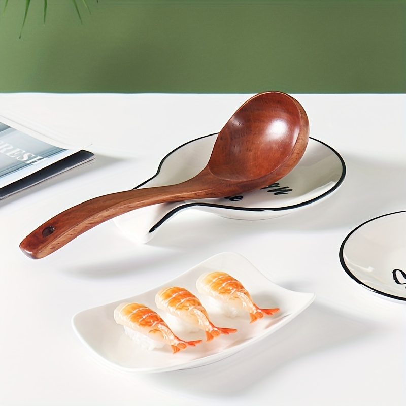 Ceramic Spoon Rest for Stove Top, Porcelain Spoon Holder for Kitchen  Counter