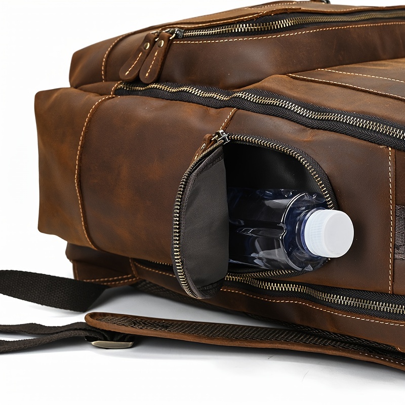 Men's 16" Laptop Backpack - Full Grain Crazy Horse Leather - Durable & Stylish Work/Travel Bag