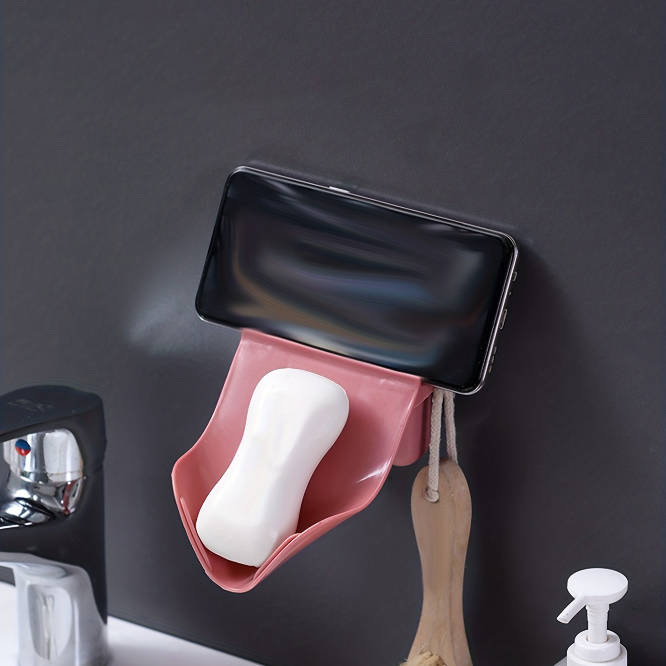 Wall-mounted Soap Holder With Drainage, Traceless Adhesive Soap