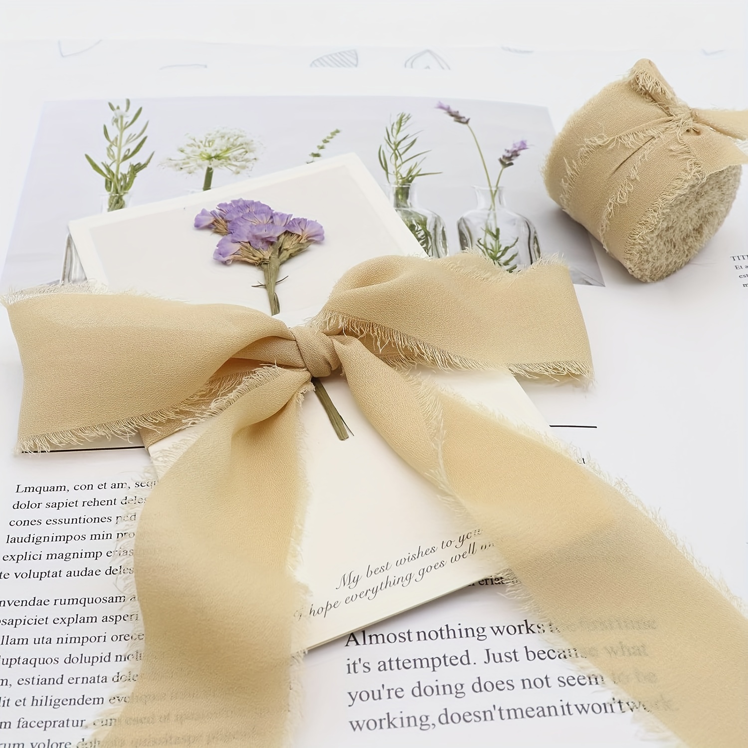 5m of white chiffon ribbon - White chiffon to decorate an envelope, a gift,  a handmade creation