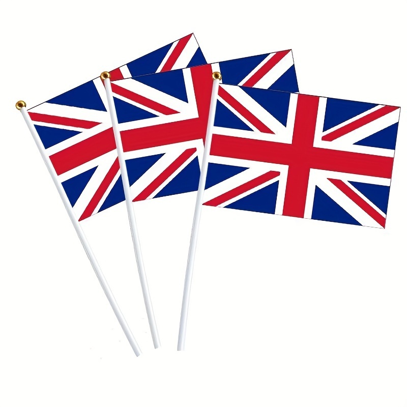 10pcs Set British Flag 14 X21 Hand Waving Flag Polyester Coronation Date  King Charles Iii Announced Party Bunner Party Supplies Party Decor Party  Banner Home Decor Room Decor Home  Kitchen