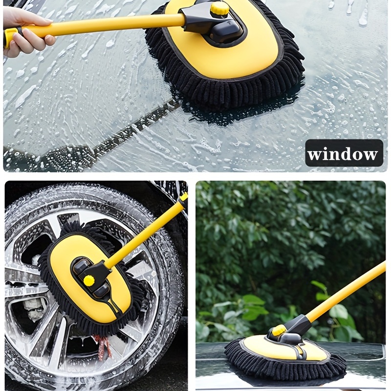 Cepillo de lavado de coche curvo de 15 ° con mango telescópico
