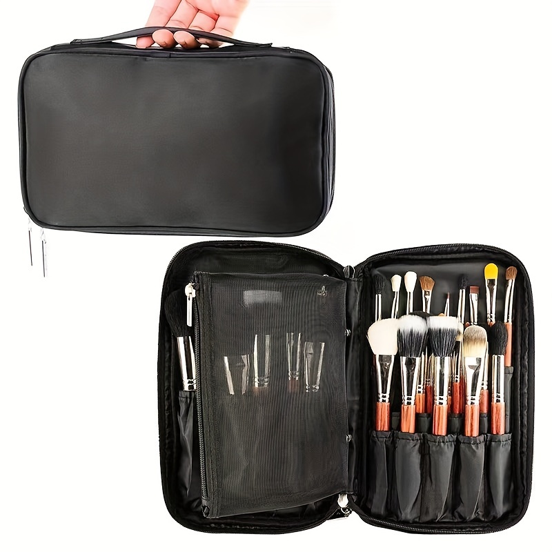 Makeup Brush Organizer Travel Cosmetic Bag with Handles