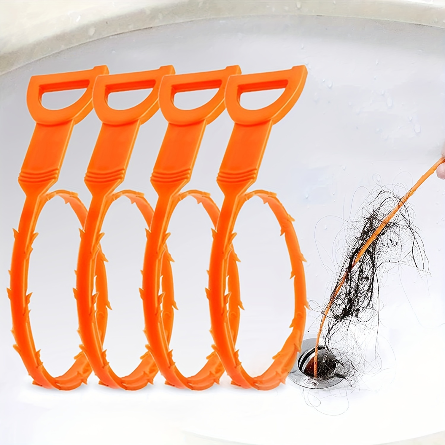 Drain Snake Hair Clog Remover Tool Sink Drain Clog 20 Inch Cleaning Tool 6  Pack