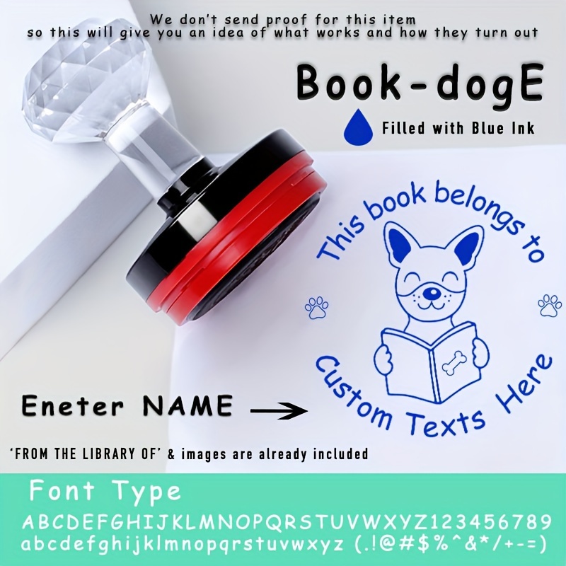 Custom Dog Book Seal Customized Self Inking Stamp Book Pet - Temu