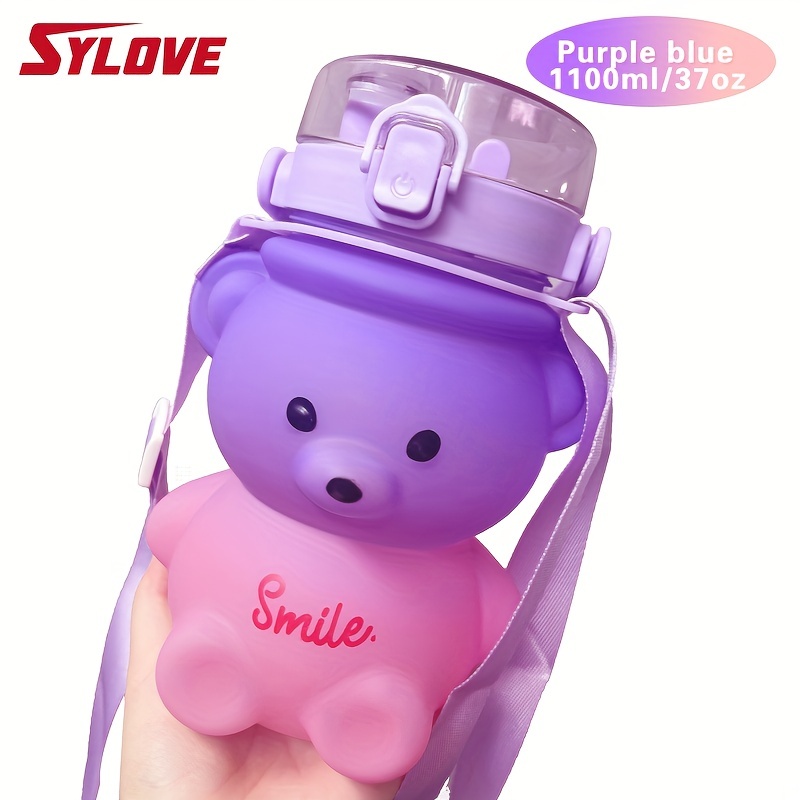 1100ml Large Capacity Cup Gradient Double Drinking Cup With Strap Kawaii  Bear Water Bottle Plastic Drinking Outdoor Bottle - Water Bottles -  AliExpress