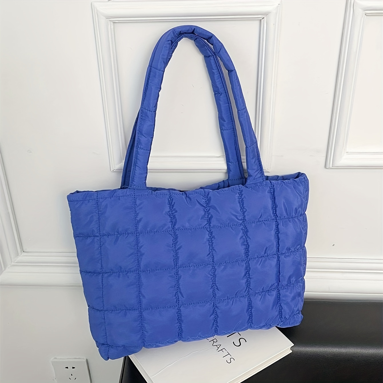 Fashion Quilted Tote Bag For Women, V-shaped Shoulder Bag, Large Capacity  Underarm Purse - Temu