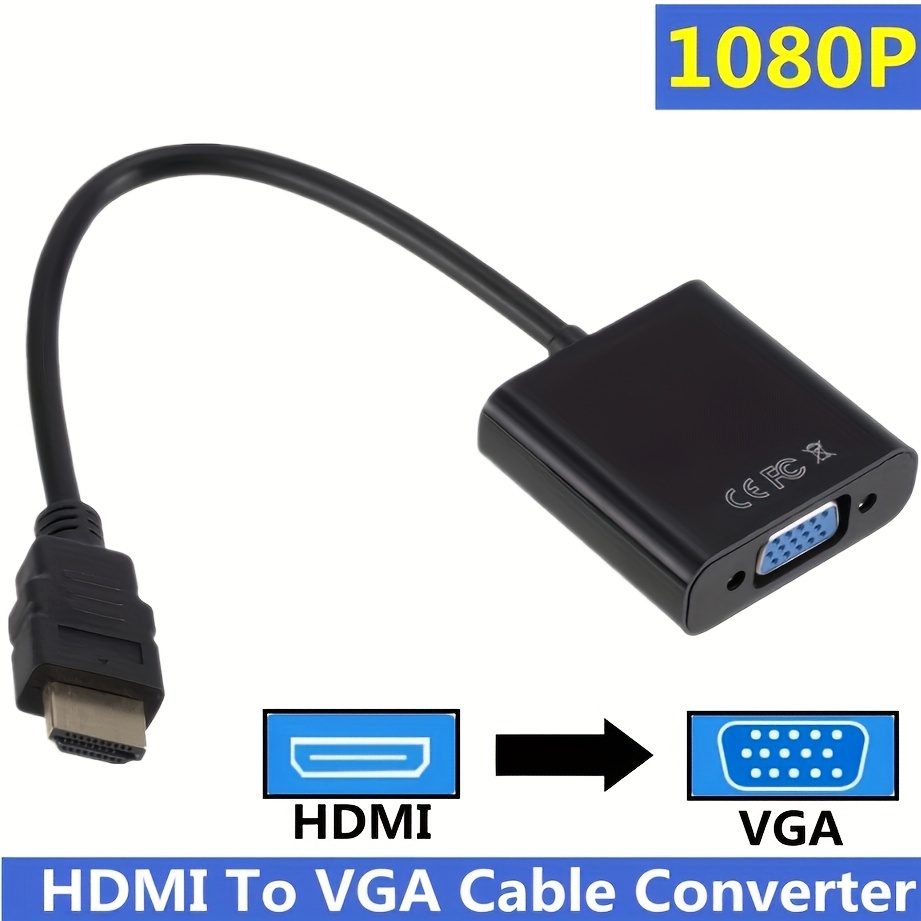 Adaptateur HDMI vers VGA 1080P avec Sortie Audio 3.5mm et Câble  Alimentation Convertisseur HDMI Femelle à VGA Mâle Compatible avec TV Stick  Streaming Stick TV Box Rasberry Pi PC HDTV Moniteur