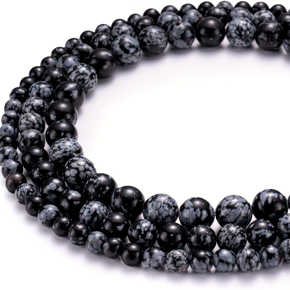 8mm Natural Black Obsidian Beads Round Gemstone Loose Beads for Jewelry  Making (45-48pcs/strand)