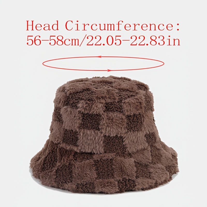 1pc Autumn And Winter Solid Color Plaid Warm Bucket Hat For Men And Women  Outdoor - Jewelry & Accessories - Temu Canada