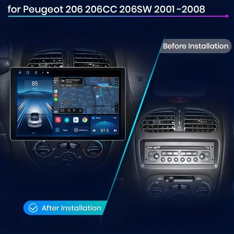 X7 Max 2k Wireless Carplay Android Auto Car Radio For Peugeot 206 206cc  206sw 2001 - 2008 Multimedia Autoradio - Temu Mexico