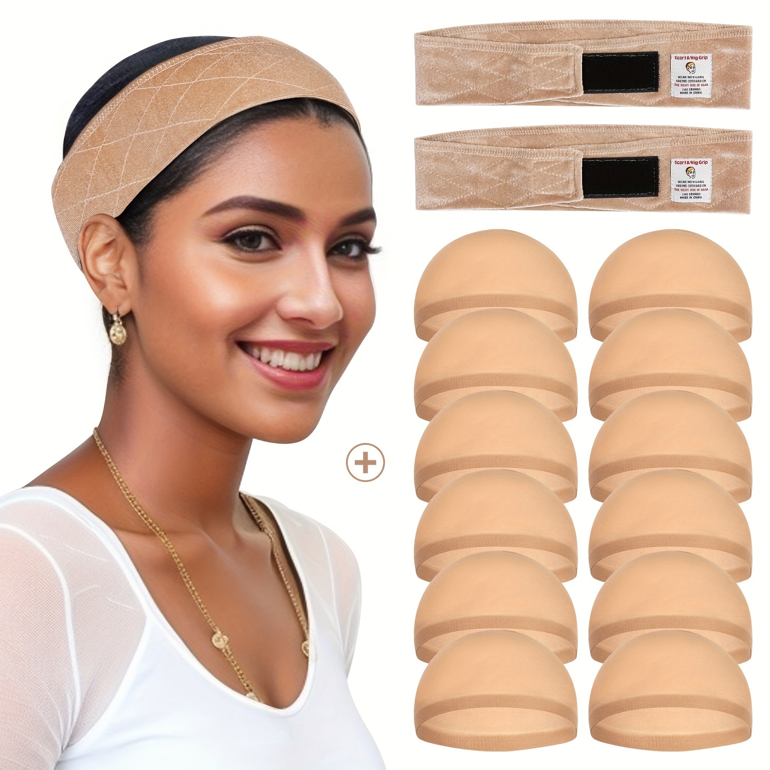 Temu 1pc Breathable Anti-Slip Wig, Toupee, Hairpiece Band Adjustable Silicone Wig Headband Fix Non Slip Wig Bands Seamless Wig Grip Band Strong Holder
