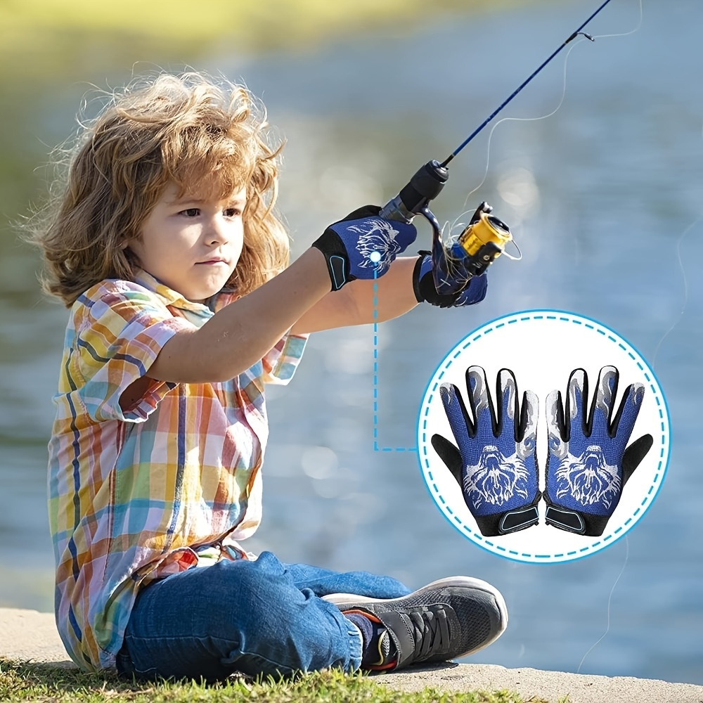 1 Pair Kids Sports Half Finger Gloves Boys Girls Cycling Gloves Non-Slip  Kids Fishing Gloves for Cycling Camping Fishing Outdoor