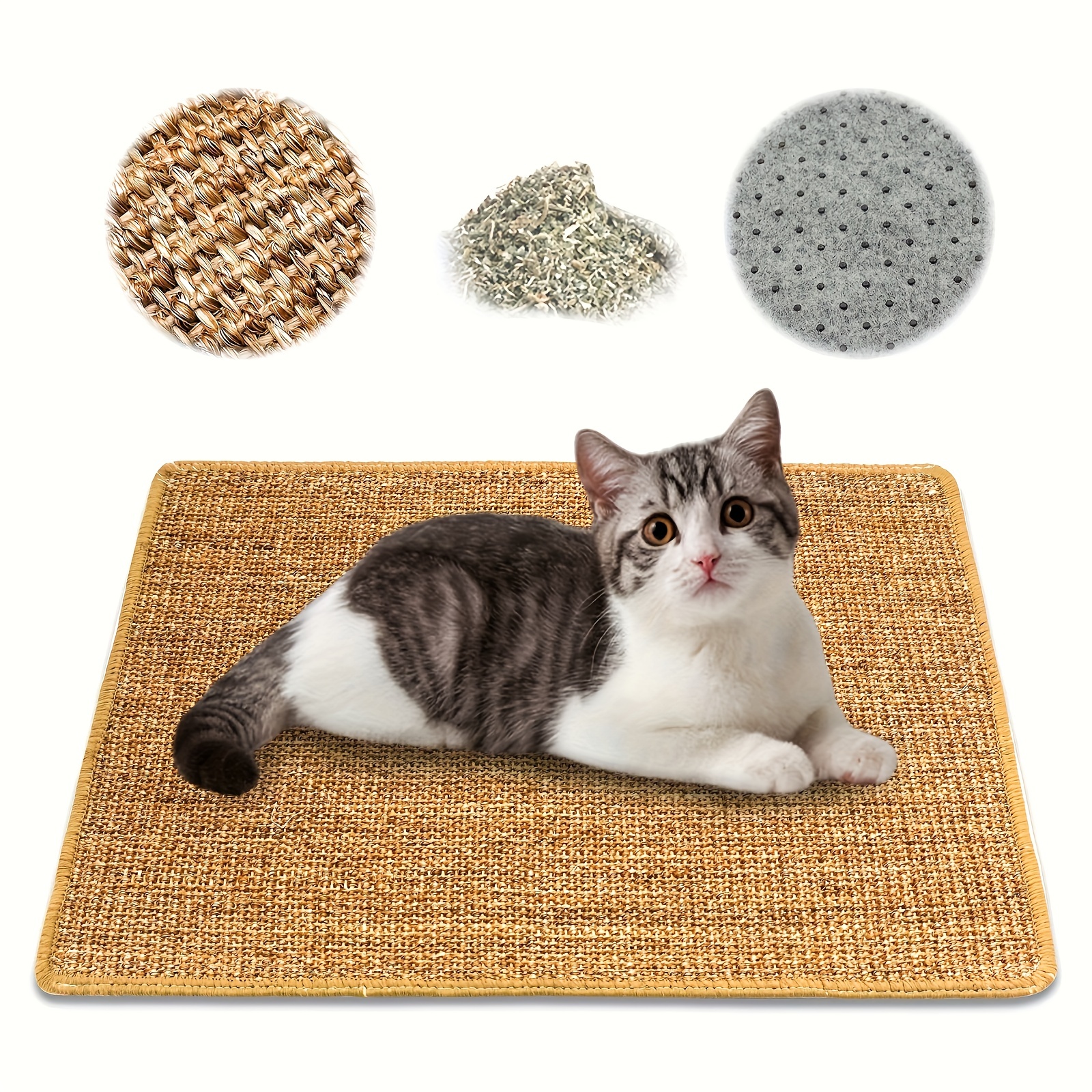 Cat Scratcher Cat Scratch Pad Adhesive Hook Loop Tape Sisal Temu