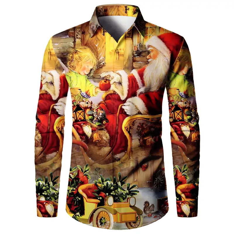 men's dress shirt for christmas party Mens Green Holiday Dress Shirts