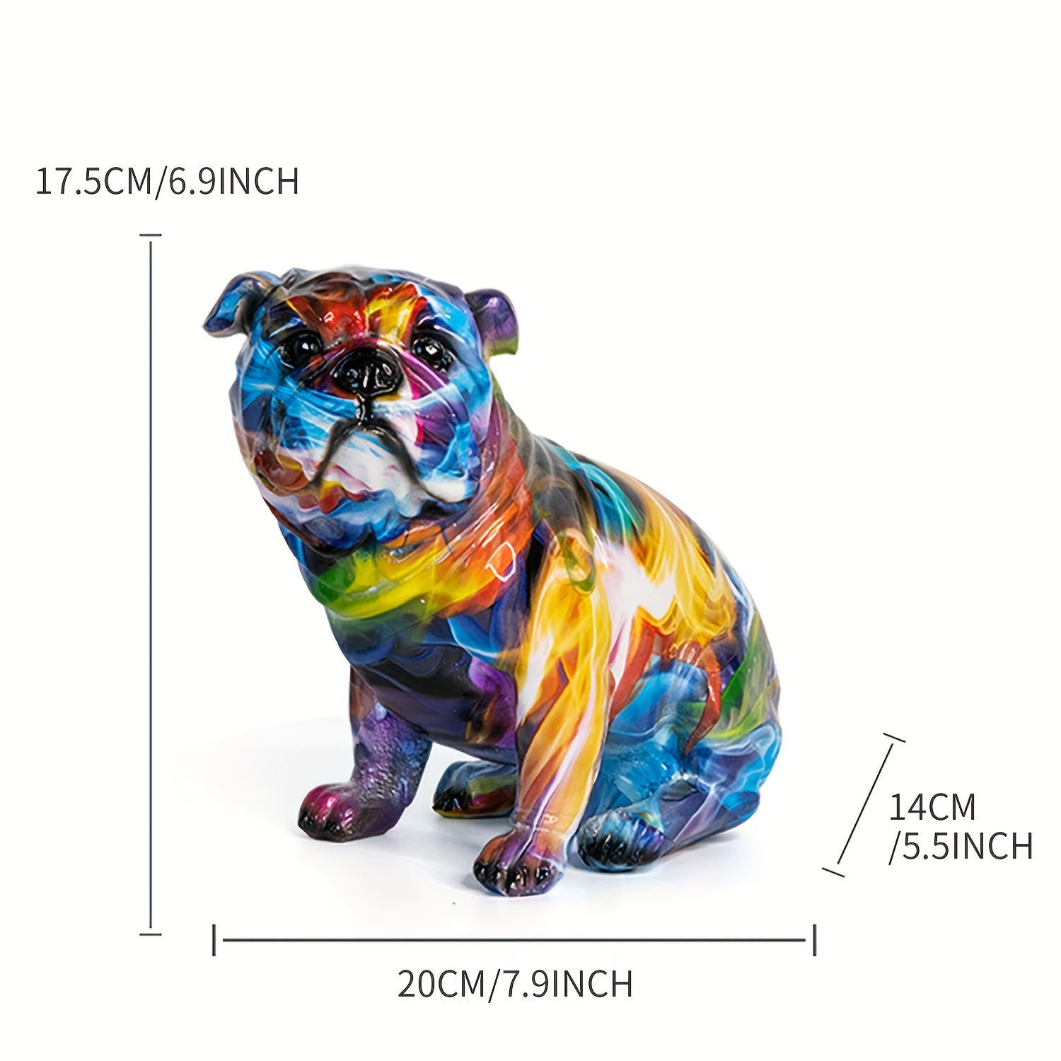 Bulldog Statue Creative Colorful Art Bulldog Figurine Resin - Temu