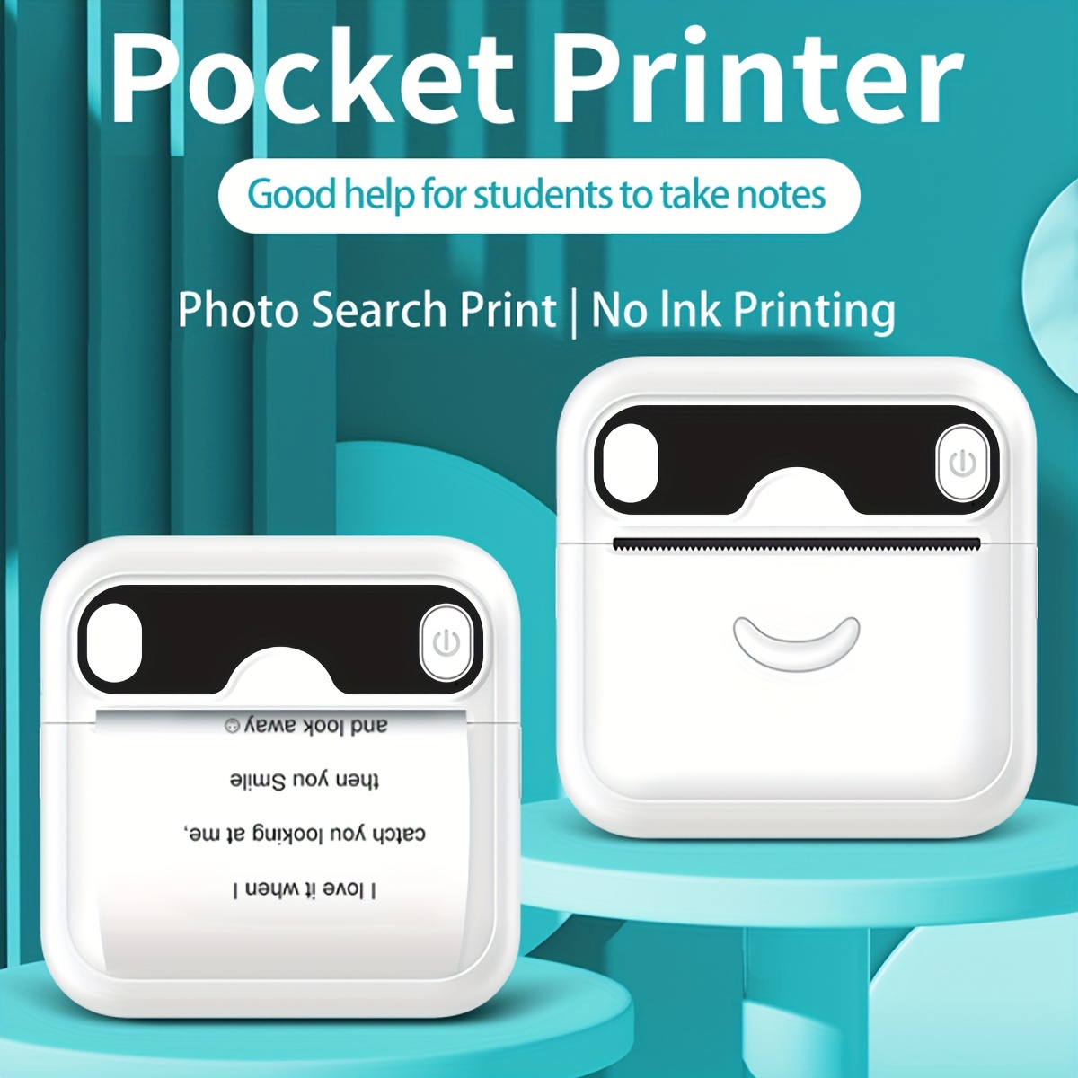 Mini Pocket Printer, Stampante Termica Portatile, Per App Android O IOS,  Stampante Senza Inchiostro BT Regalo Per Bambini, Amici, Utilizzata In  Casa