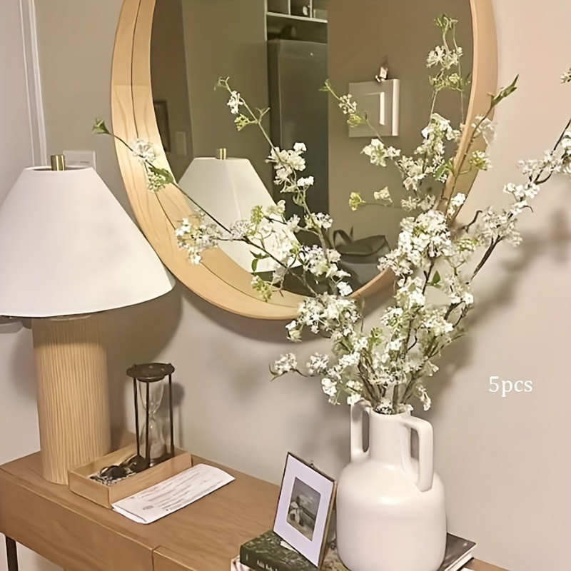 E-shop 39 Zoll Kremfarbene künstliche Blütenzweig mit Knospen, künstlicher Frühlingspflanzenstiel, Tischdekorationen, florale Hochzeits- und