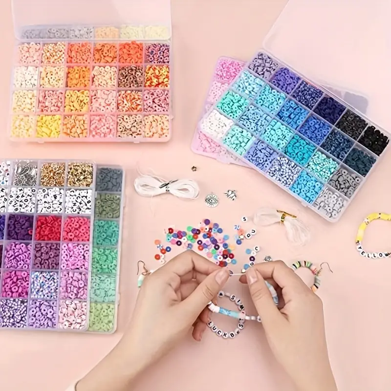 96 Colors Clay Beads For Bracelet Making Kit Disc Polymer - Temu