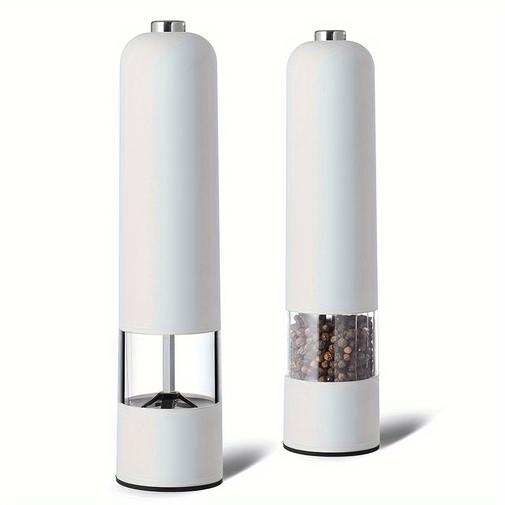 Electric Salt and Pepper Mill Grinders Set Thickness Adjustable Herb Spice  Mill with Led Light Visible Container For Kichen