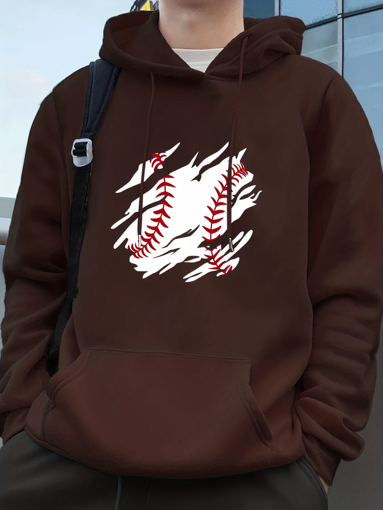 Baseball Laces Hoodie Front and Back Design