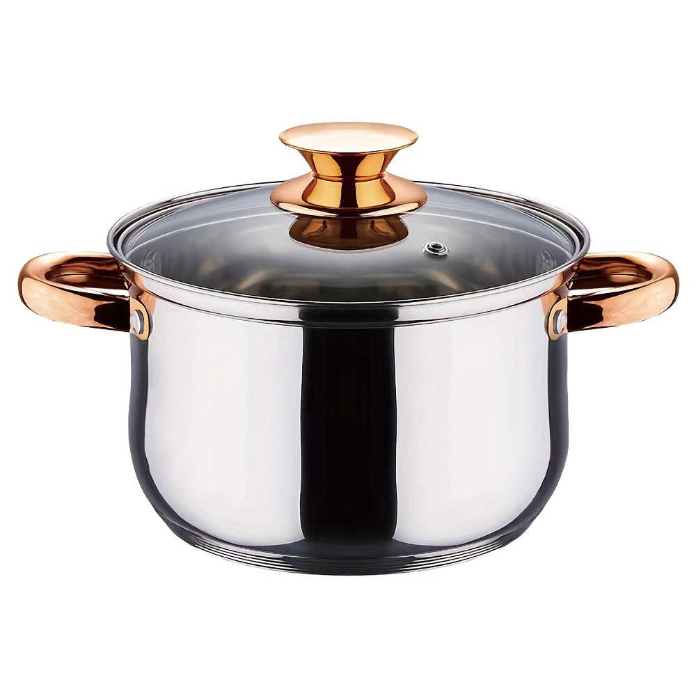 

Villa Premium Stainless Steel Saucepan With Glass Lid - 5-layer Composite Bottom, , Induction Cooktop Safe, Dual Handles, Soups, Milk, , And Desserts, Stew Cookware | Elegant Kitchenware | Sleek