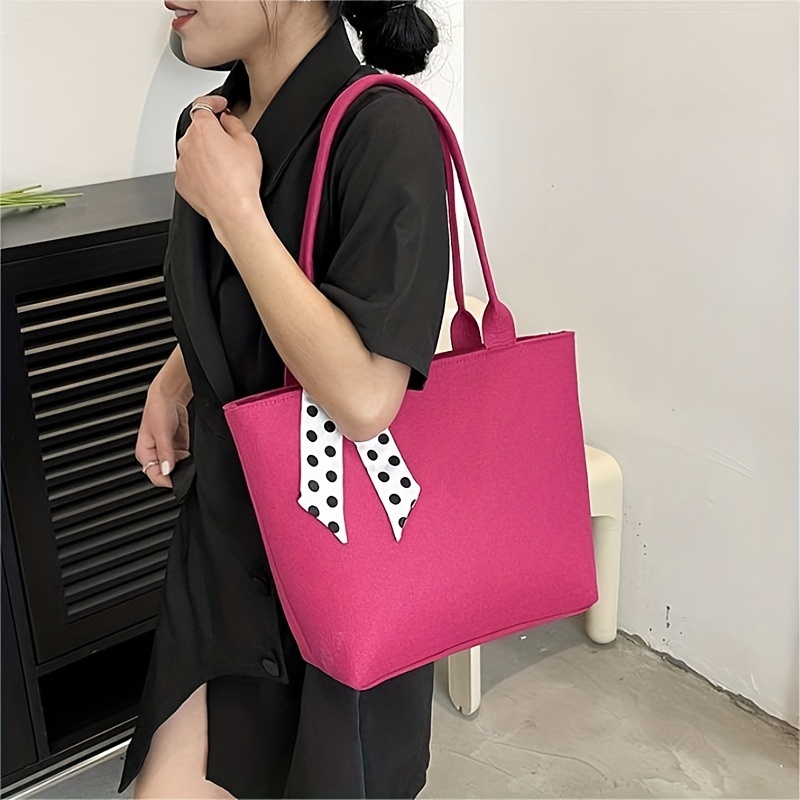 Simple Large Capacity Tote Bag, Fashion Scarf Decor Shoulder Bag, Women's  Commuting & Shopping Handbag - Temu