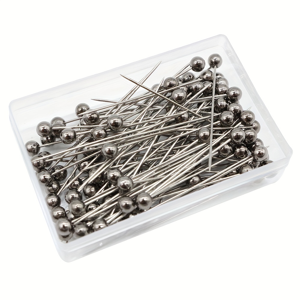 Straight Pins Storage Box Metal Head Round Dressmaking Pins - Temu