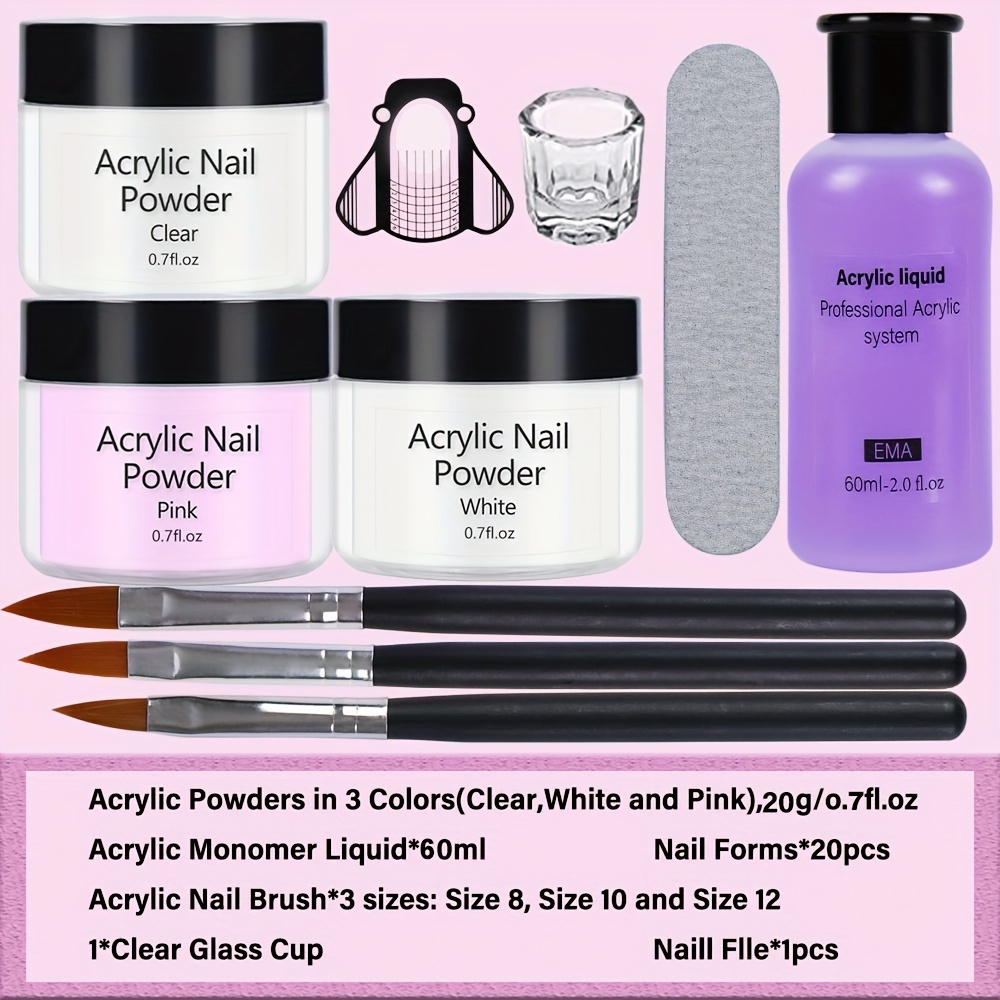 2 Sets Professional Acrylic Liquid Powder Container Nail Brush Holder Clean  Nail Brush – the best products in the Joom Geek online store