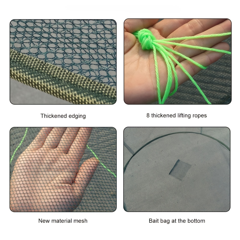 Portable Nylon Fishing Net Cage For Crab, Shrimp, And More From Teawulong,  $39.42