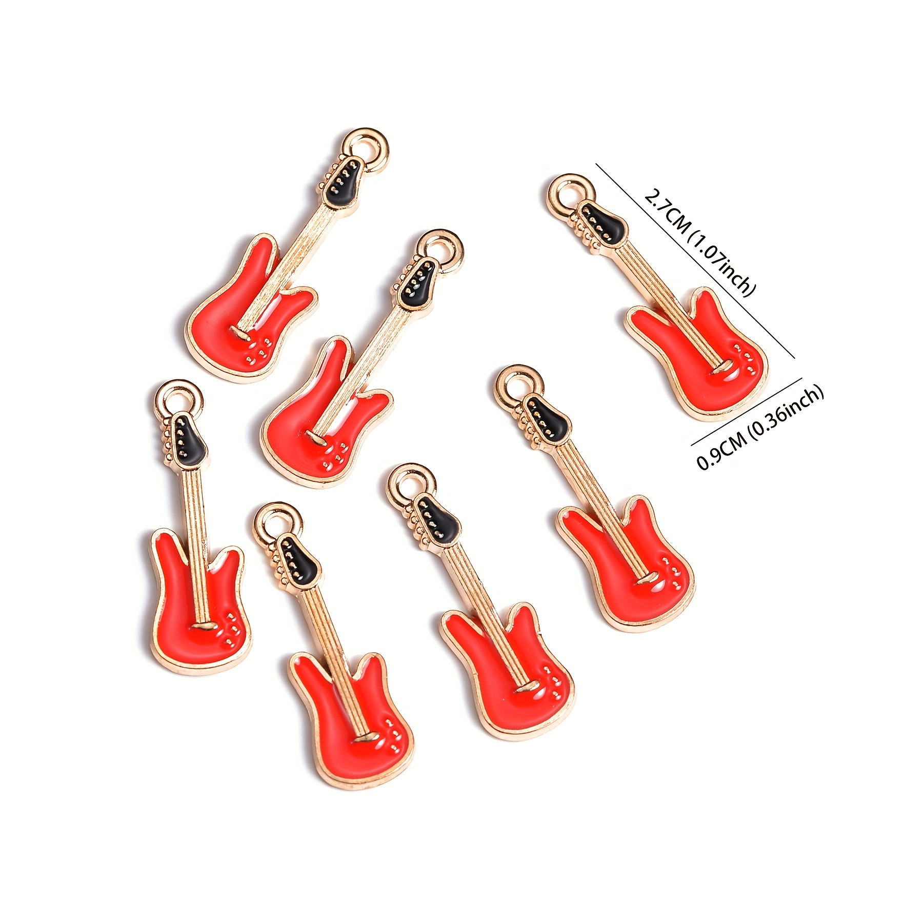 10pcs Guitar Alloy Pendant Jewelry Set