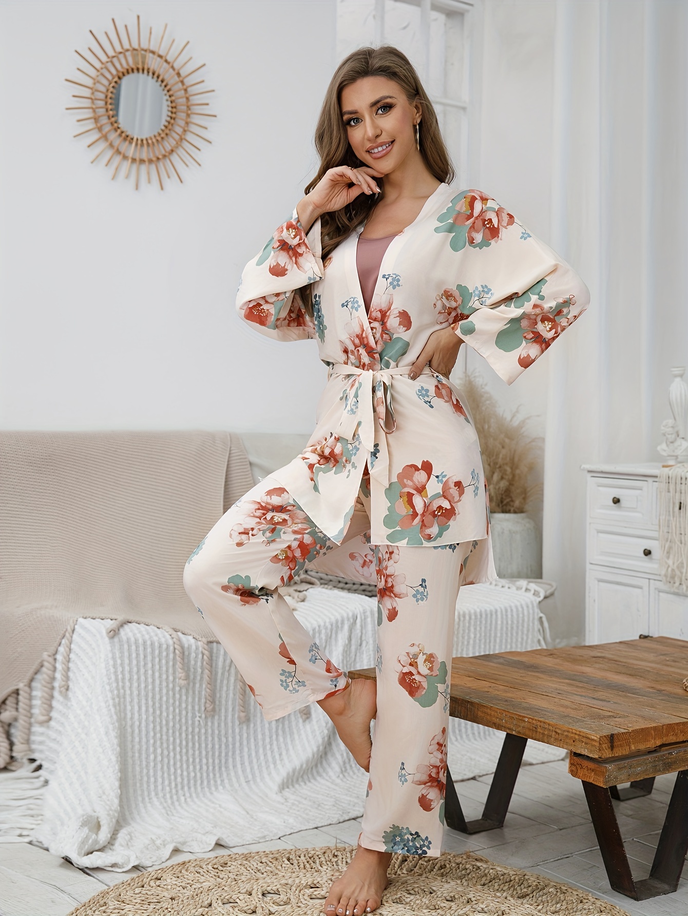 Cami pajama set online with robe