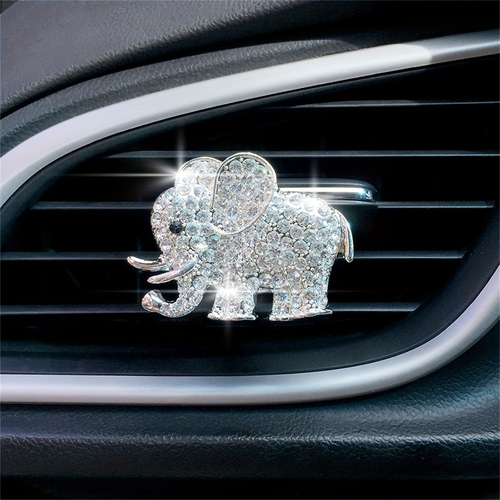 Car Metal Inlaid Artificial Diamond Model Elephant Air - Temu