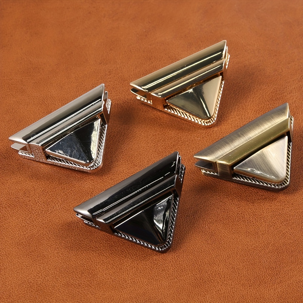 Hermes Triangle Leather Earrings Clip Brown Ladies Accessory - 2 Pieces