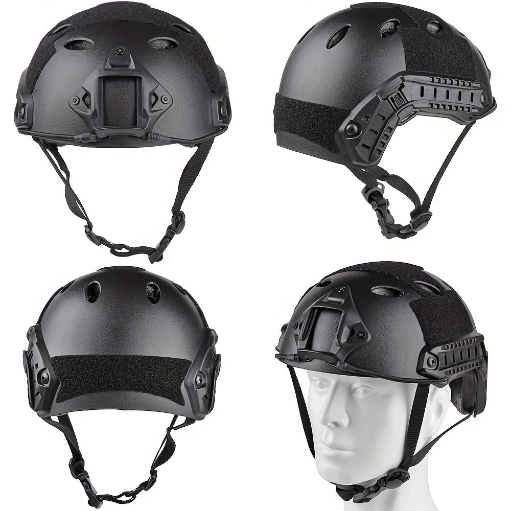Koyheng - Máscara de airsoft, casco táctico con rieles laterales y soporte  NVG