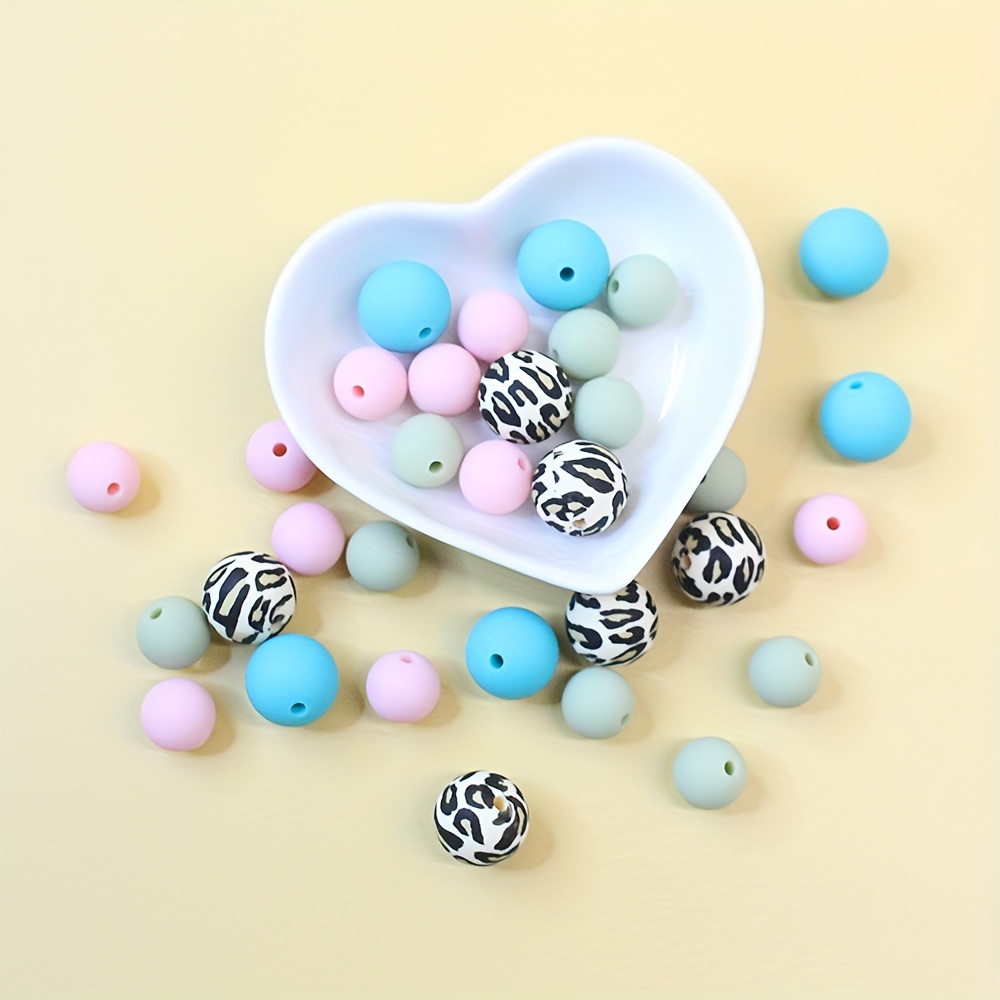 Mixed Color Silicone Beads With Box Pen Rubber Beads For - Temu