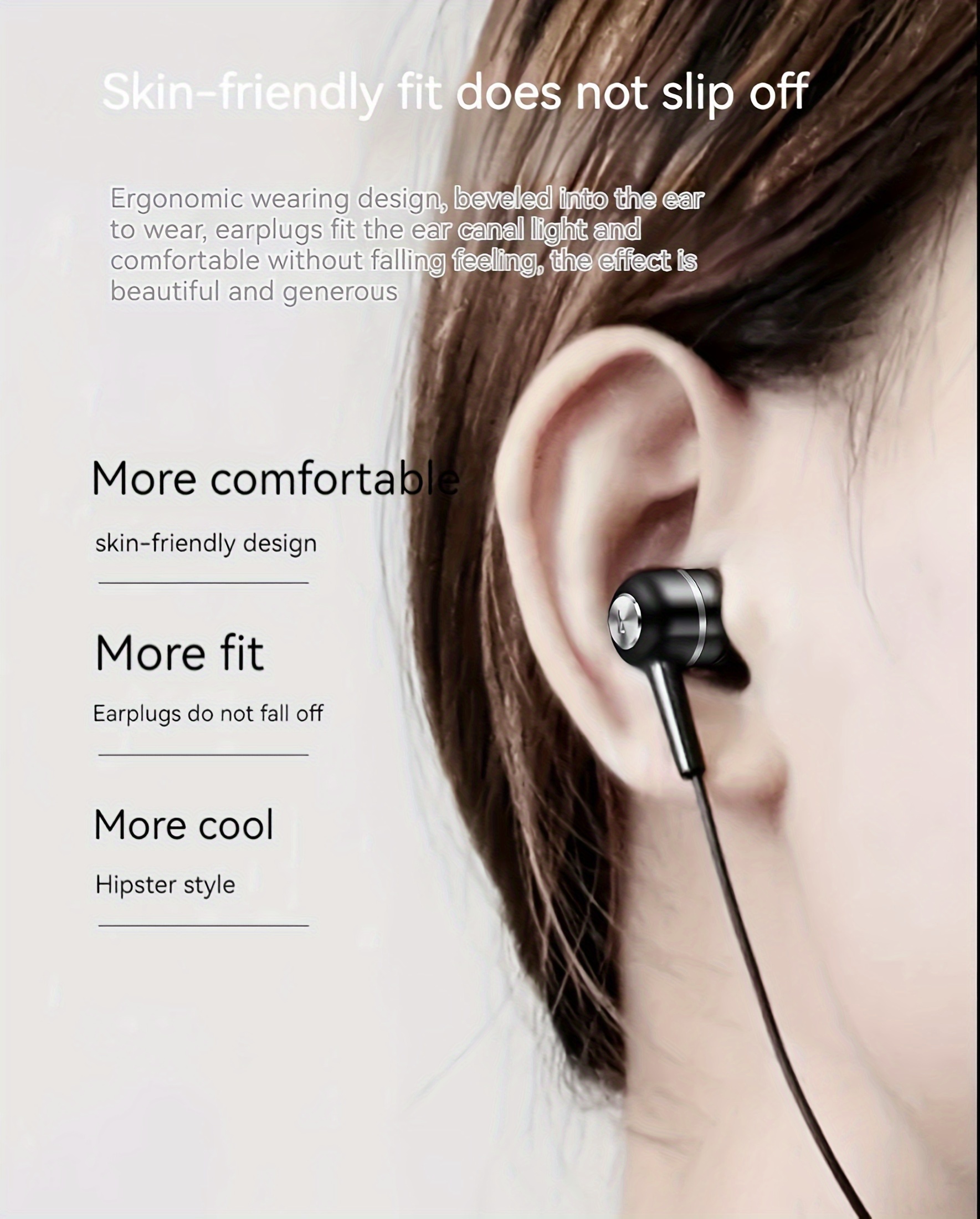 High-Quality Semi In-Ear Wired Headphones with Microphone - Perfect for Mobile Phones, Computers, Games, Karaoke & More!