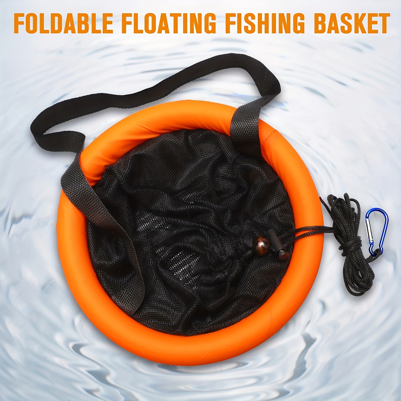 Buy Wholesale China Foldable Floating Fishing Basket, Portable Collapsible  Mesh Fishing Bait Storage Cage, Rubber Coated Nylon Net Fishing Bucket Bag  & Fishing Bucket Bag at USD 8
