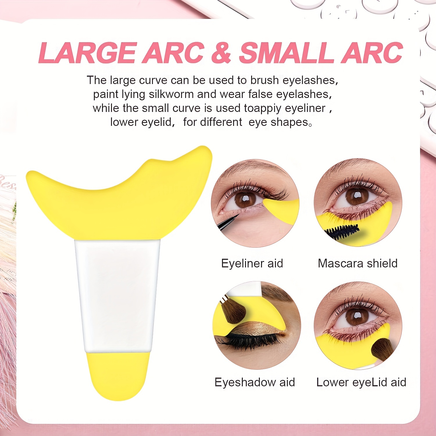 4Pcs Silicone Eyeliner Stencils Reusable Aid Tool Eyeliner Guide Mascara Shield