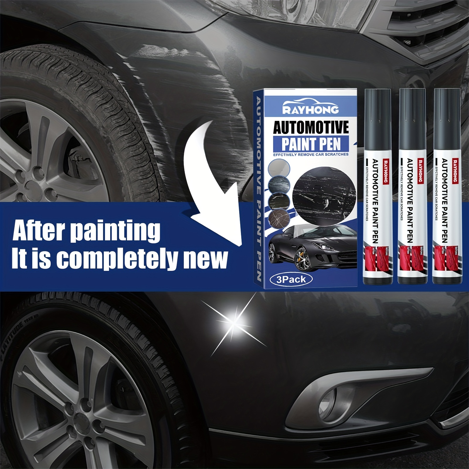 Buy 2 Pack Touch Up Paint for Cars, Black Car Paint Scratch Repair