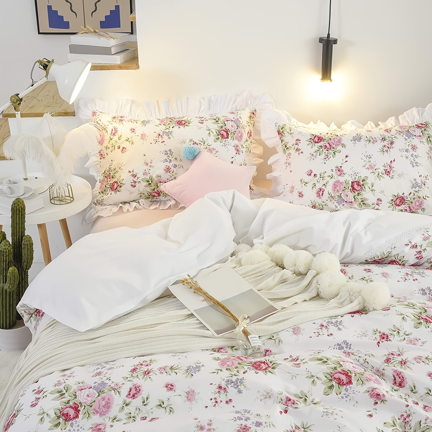 Princess Style Lace Ruffle Comforter Set Soft And - Temu